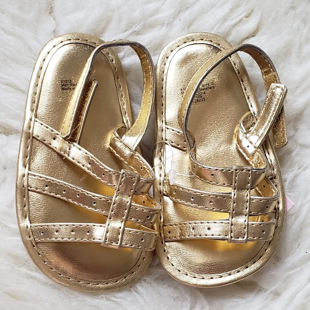 NWT First Impressions Baby Girl Gold Sandals